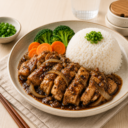 Black Pepper Chicken Rice